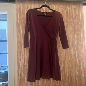 Plum long-sleeved dress